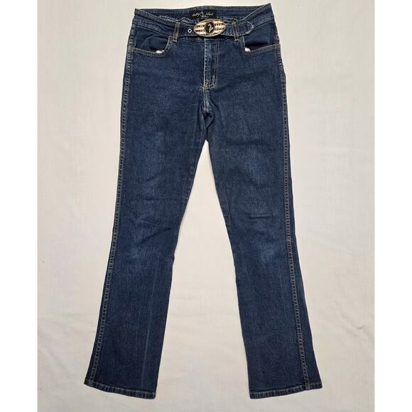 Vintage Baby Phat Jeans Womens 5 Straight Leg Medium Wash Denim Rhinestone Y2K - Picture 1 of 16